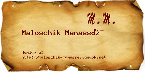 Maloschik Manassé névjegykártya